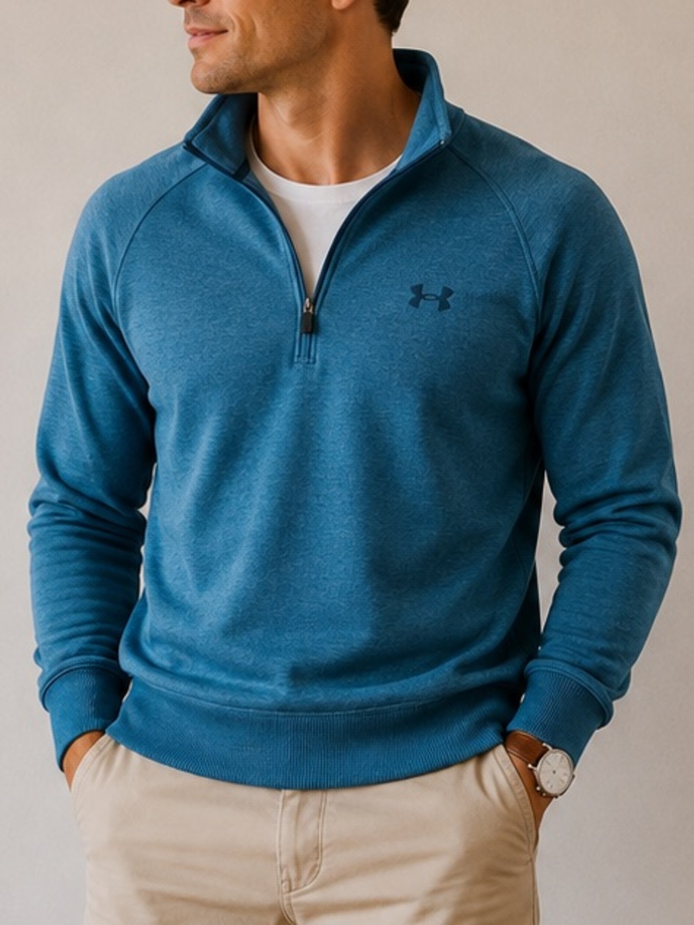 Under Armour Men's Teal Zip-Up Pullover
